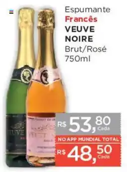 Supermercados Mundial Espumante Francês Veuve Noire Brut/Rosé oferta