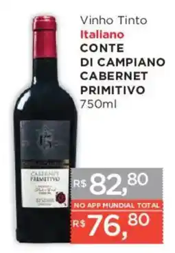 Supermercados Mundial Vinho Tinto Italiano Conte Di Campiano Cabernet Primitivo oferta