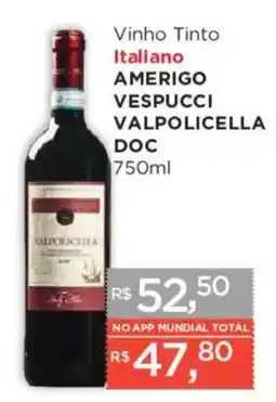 Supermercados Mundial Vinho Tinto Italiano Amerigo Vespucci Valpolicella Doc oferta
