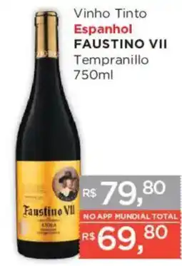 Supermercados Mundial Vinho Tinto Espanhol Faustino VII Tempranillo oferta
