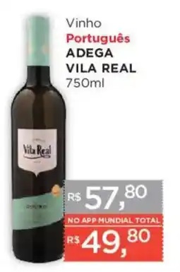 Supermercados Mundial Vinho Português Adega Vila Real oferta