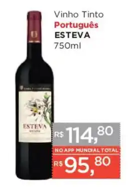 Supermercados Mundial Vinho Tinto Português Esteva oferta