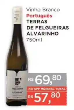 Supermercados Mundial Vinho branco português terras de felgueiras alvarinho oferta