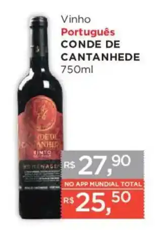 Supermercados Mundial Vinho Português Conde de Cantanhede oferta