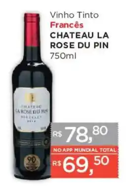 Supermercados Mundial Vinho Tinto Francês Chateau La Rose Du Pin oferta