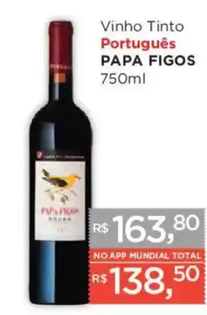 Supermercados Mundial Vinho Tinto Português Papa Figos oferta
