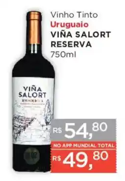Supermercados Mundial Vinho Tinto Viña Salort Reserva oferta