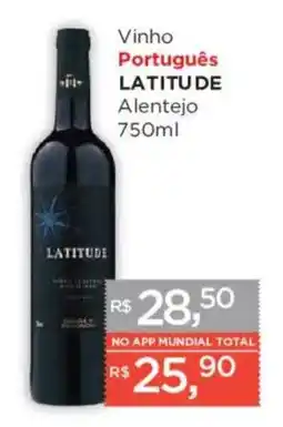 Supermercados Mundial Vinho Português Latitude Alentejo oferta