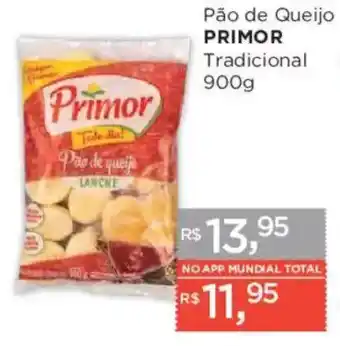 Supermercados Mundial Pão de queijo primor tradicional oferta