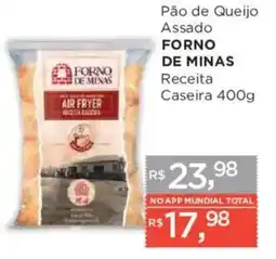 Supermercados Mundial Pão de Queijo Assado Forno de Minas Receita Caseira oferta