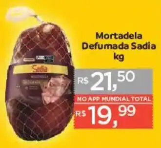 Supermercados Mundial Mortadela Defumada Sadia oferta