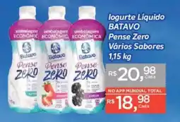 Supermercados Mundial logurte líquido batavo pense zero vários sabores oferta