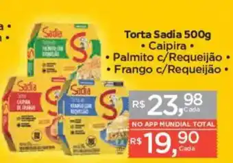 Supermercados Mundial Torta Sadia oferta