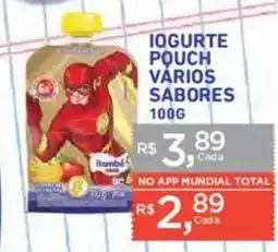 Supermercados Mundial Iogurte pouch varios sabores oferta