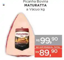 Supermercados Mundial Picanha bovina maturatta a vácuo kg oferta
