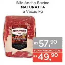 Supermercados Mundial Bife Ancho Bovino Maturatta a Vácuo oferta