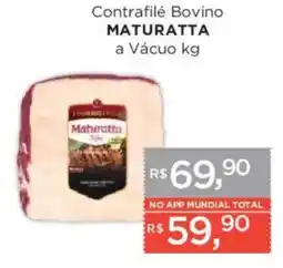 Supermercados Mundial Contrafilé Bovino Maturatta a Vácuo kg oferta