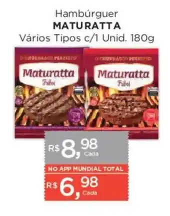 Supermercados Mundial Hambúrguer maturatta oferta