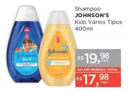 Supermercados Mundial Shampoo johnson's kids vários tipos oferta