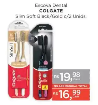 Supermercados Mundial Escova Dental Colgate Slim Soft Black/Gold oferta