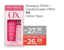 Supermercados Mundial Shampoo + Condicionador OX Vários Tipos oferta