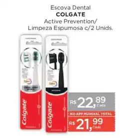 Supermercados Mundial Escova Dental Colgate Active Prevention/ Limpeza Espumosa oferta