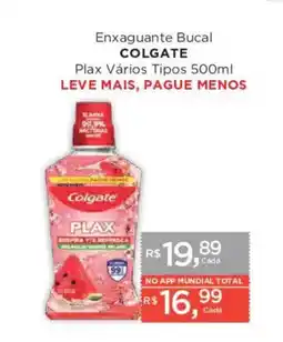 Supermercados Mundial Exaguante Bucal Colgate Plax Vários Tipos oferta