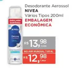 Supermercados Mundial Desodorante aerossol nivea vários tipos oferta