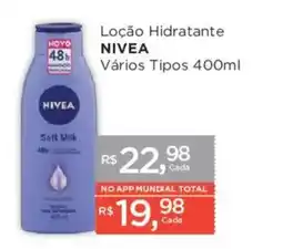 Supermercados Mundial Loção Hidratante Nivea Vários Tipos oferta