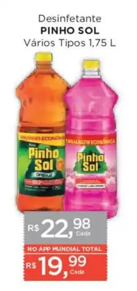 Supermercados Mundial Desinfetante Pinho Sol Vários Tipos oferta