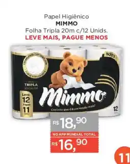 Supermercados Mundial Papel Higiênico Mimmo oferta