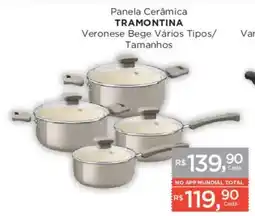 Supermercados Mundial Panela Cerâmica Tramontina Veronese Bege Vários Tipos/ Tamanhos oferta