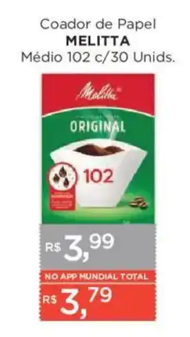 Supermercados Mundial Coador de Papel Melitta oferta