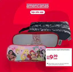 Lojas Americanas estojo escolar duplo school basics oferta