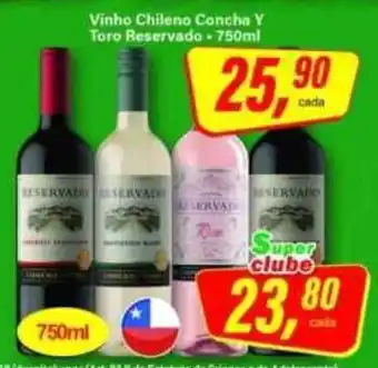 Rede Supermarket Vinho Chileno Concha Y Toro Reservado oferta