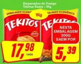 Rede Supermarket Empanados de Frango Tekitos Seara oferta