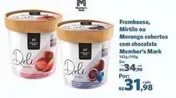 Sam's Club Chocolate - framboesa, mirtillo ou morango cobertos com chocolate oferta