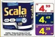 Roldão Scala - papel toalha plus com 2 rolos com 120 folhas oferta