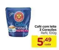 Carrefour 3 corações - café com leite oferta