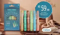 Livraria Leitura kit com 6 marca-textos perfumados oferta