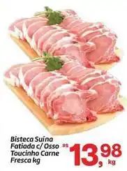 Fort Atacadista Rs - bisteca suína fatiada c/osso toucinho carne fresca oferta