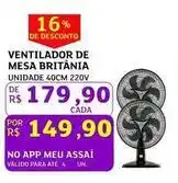 Assaí Atacadista 220v - ventilador de mesa britânia oferta