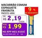 Assaí Atacadista Favorita - macarrão comum espaguete oferta