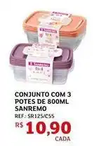 Assaí Atacadista Sanremo - conjunto com 3 potes de 800ml oferta