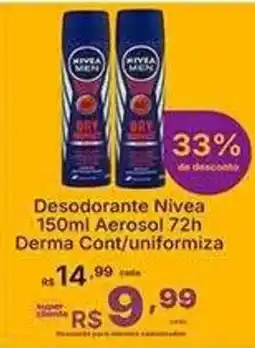 Super Lagoa Desodorante nivea 150ml aerosol 72h derma cont/uniformiza oferta