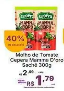 Super Lagoa molho de tomate cepera mamma d'oro sachê oferta
