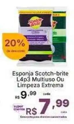 Super Lagoa Esponja scotch-brite l4p3 multiuso ou limpeza extrema oferta