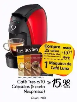 Giassi Supermercados Café Tres c/10 Cápsulas (Exceto Nespresso) oferta