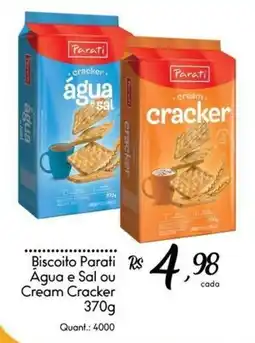 Giassi Supermercados Biscoito Parati Água e Sal ou Cream Cracker oferta