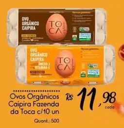 Giassi Supermercados Ovos orgânicos caipira fazenda da toca oferta